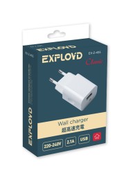 Сетевое ЗУ/Exployd/2.1A/1хUSB/белый/Classic/EX-Z-455