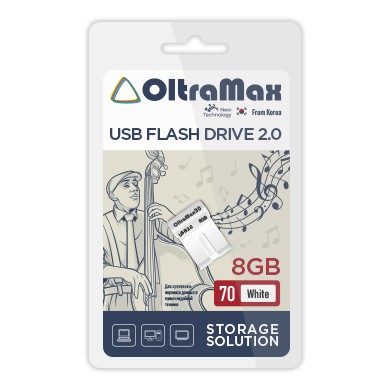 USB флэш-накопитель OltraMax 8GB 70 White
