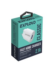 Сетевое ЗУ/Exployd/2.1A/1хUSB/белый/Classic/EX-Z-973