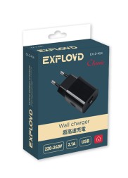 Сетевое ЗУ/Exployd/2.1A/1хUSB/чёрный/Classic/EX-Z-454