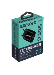 Сетевое ЗУ/Exployd/2.1A/1хUSB/чёрный/Classic/EX-Z-972