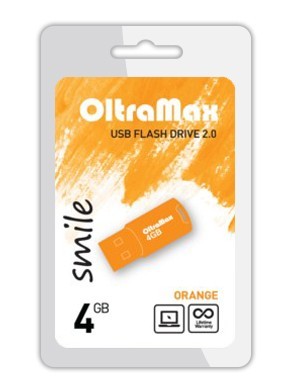 USB флэш-накопитель OltraMax 4GB Smile Orange 2.0
