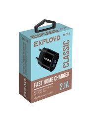 Сетевое ЗУ/Exployd/2.1A/2хUSB/чёрный/Classic/EX-Z-976