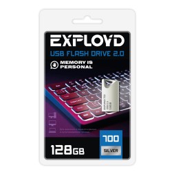 USB флэш-накопитель Exployd 128GB mini металл 700 Silver 2.0