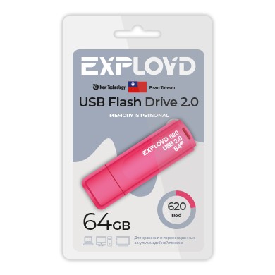 USB флэш-накопитель Exployd 64GB 620 Red 2.0