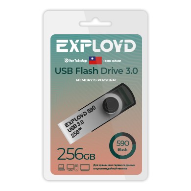 USB флэш-накопитель Exployd 256GB 590 Black 3.0