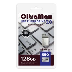 USB флэш-накопитель OltraMax 128GB mini металл 350 Silver 3.0
