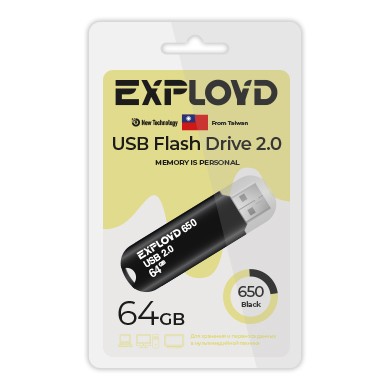 USB флэш-накопитель Exployd 64GB 650 Black 2.0