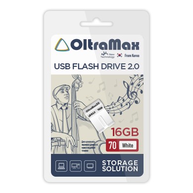 USB флэш-накопитель OltraMax 16GB 70 White