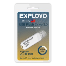 USB флэш-накопитель Exployd 256GB 660 White 3.0