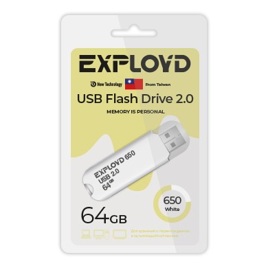 USB флэш-накопитель Exployd 64GB 650 White 2.0