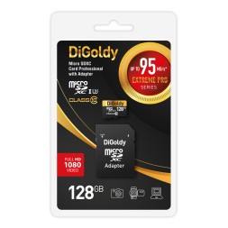 Карта памяти Digoldy 128GB microSDXC Class 10 UHS-1 Extreme Pro (U3) 95 MB/s