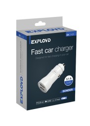 Автомобильное ЗУ/Exployd/3.1A/2.1А+1А/2хUSB/белый/SONDER/EX-Z-425