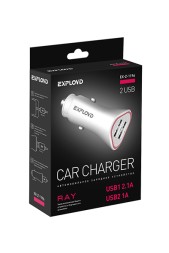 Автомобильное ЗУ/Exployd/3.1A/2хUSB/белый/Ray/EX-Z-1196