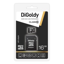 Карта памяти Digoldy 16GB microSDHC Class 10 с адаптером
