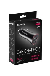Автомобильное ЗУ/Exployd/3.1A/2хUSB/чёрный/Ray/EX-Z-1195
