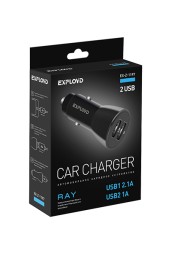 Автомобильное ЗУ/Exployd/3.1A/2хUSB/чёрный/Ray/EX-Z-1197