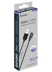 Дата-кабель/Exployd/USB - 8 Pin/круглый/нейлон/чёрный/1М/2.1A/Magnetic/SONDER/EX-K-679