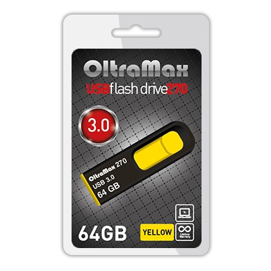 USB флэш-накопитель OltraMax 64GB 270 Yellow 3.0