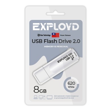 USB флэш-накопитель Exployd 8GB 620 White 2.0