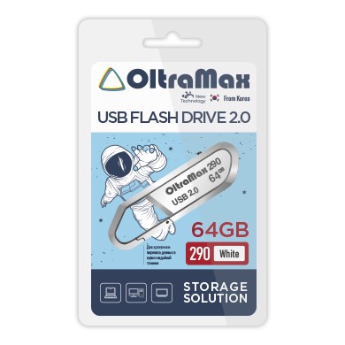USB флэш-накопитель OltraMax 64GB 290 White 2.0