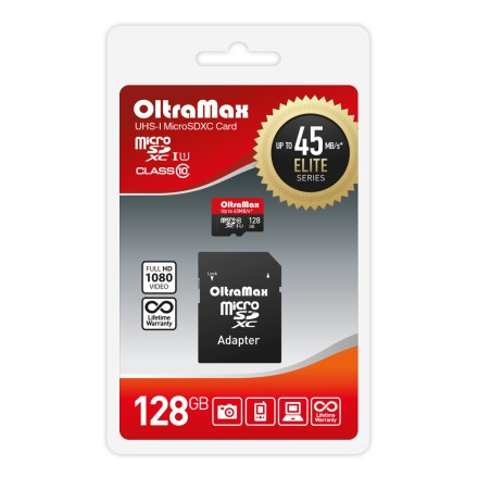 Карта памяти OltraMax 128GB microSDXC class 10 UHS-I 45 MB/s