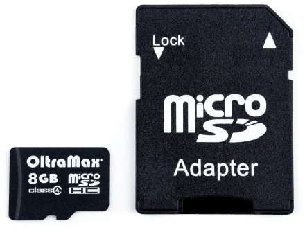 Карта памяти OltraMax 8GB microSDHC class 4 без адаптера