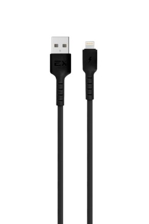 Дата-кабель/Exployd/USB - 8 Pin/круглый/силикон/чёрный/2М/2.4A/Easy/EX-K-1383