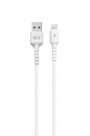 Дата-кабель/Exployd/USB - 8 Pin/круглый/силикон/белый/2М/2.4A/Easy/EX-K-1384